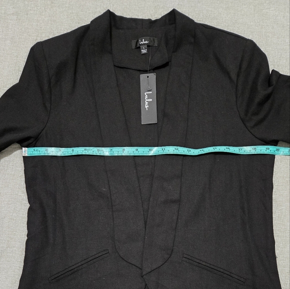 LULUS Miss Punctuality Lightweight Linen Blend Blazer In Black Size Large - Picture 8 of 12